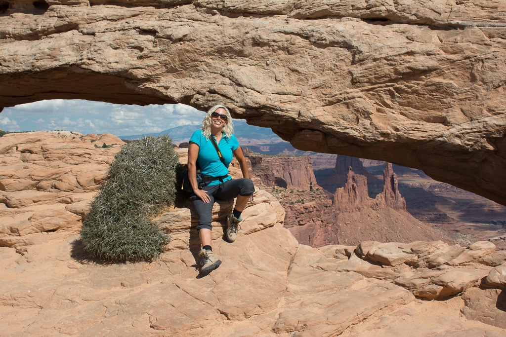 Mesa Arch with our tour leader Haydee